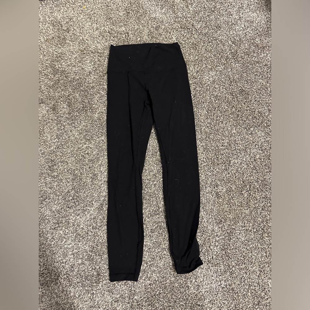 Black lululemon high rise leggings 25”